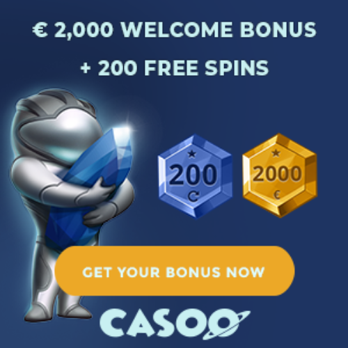 Casoo Casino offers 100% match up bonus up to €2000 + 200 FS!