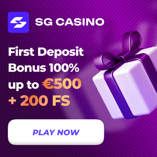 SG Casino offers 100% deposit bonus up to €500 + 200 FS!