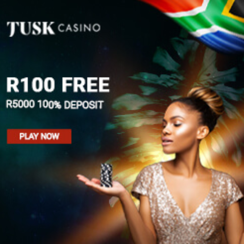 Tusk Casino offers R100 free register bonus + 100% deposit bonus up to R5000!