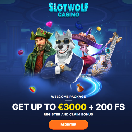 Slotwolf casino offers up to €3000 + 200 FS!