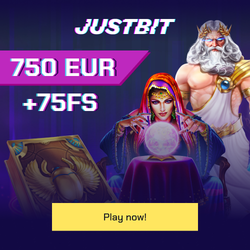 Justbit Casino offers a welcome bonus of up to €750 + 75FS!!