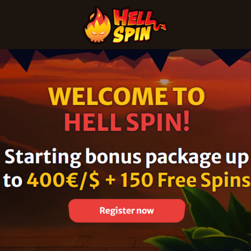 Hell Spin Casino offers a welcome bonus up to €400 + 150 FS!