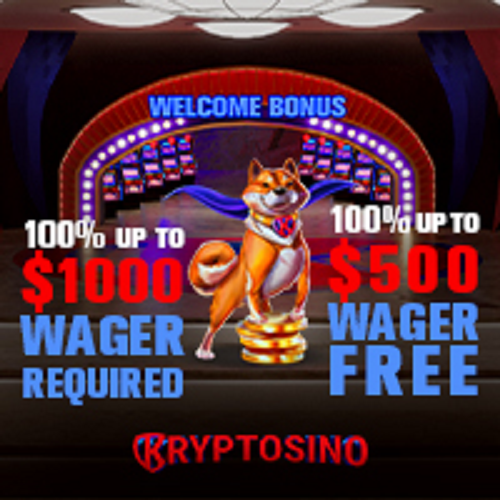 Kryptosino Casino offers a WAGER FREE 100% NON-STICKY first deposit bonus up to $500!